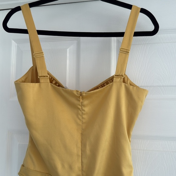 DANIELLE BERNSTEIN Sahara Sun Gold Satin Tank Bodysuit 6 - Picture 4 of 8